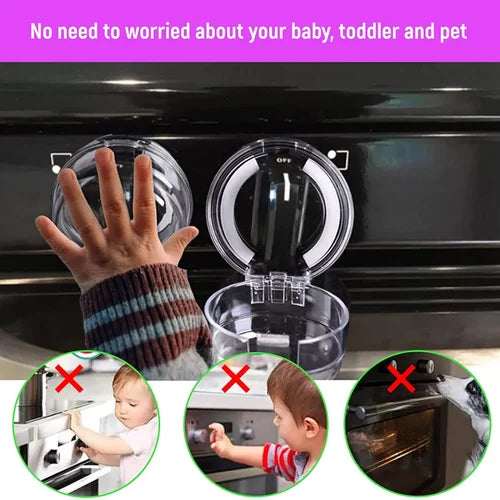 Child Safety 2pc Gas Stove Knob Locks | Baby-Proof Cooker Protection